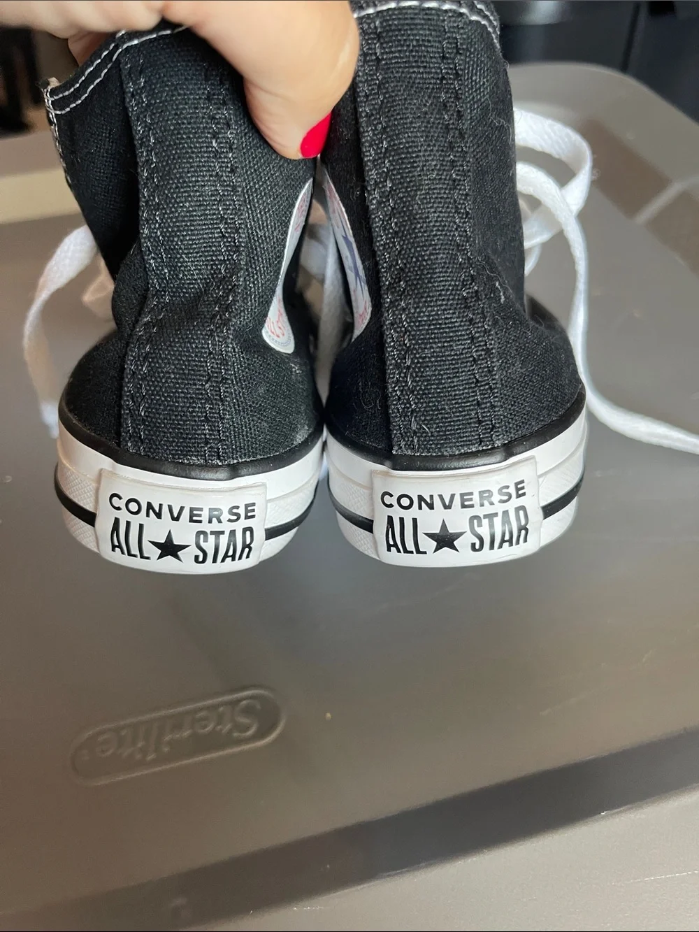 Kids 11 Converse Black and White High-Top Sneakers